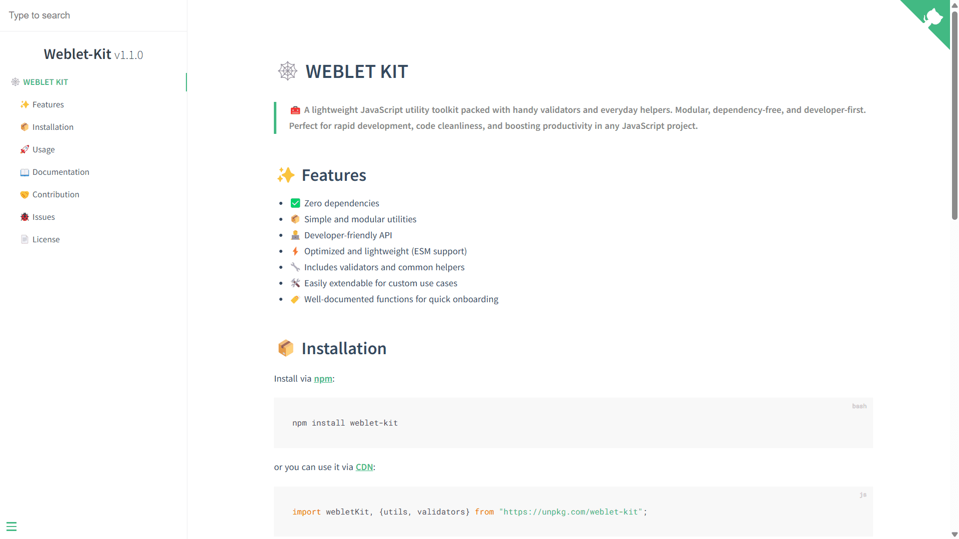 Weblet-Kit